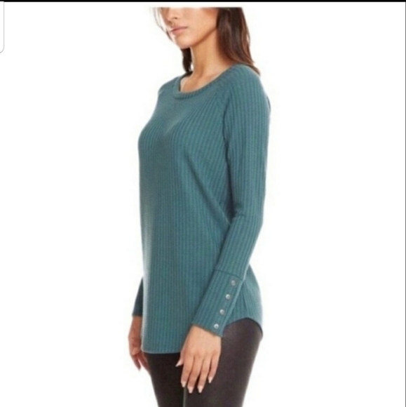 CHASER Waffle Knit Sweater Buttons on Cuffs M & L - Picture 4 of 8